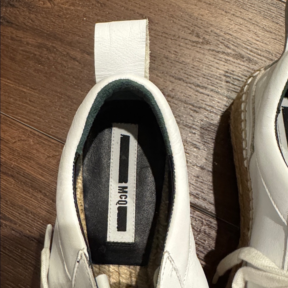 Alexander McQueen White Leather braided Espadrille Sneakers, never worn. - Picture 5 of 8